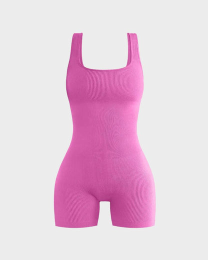 Ribbed Sleeveless Sport Bodysuit