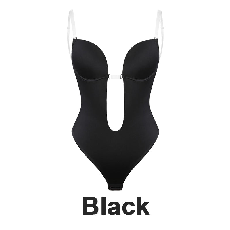 Strapless U Plunge Thong Bodysuit