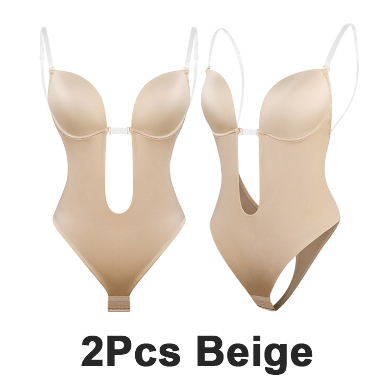 Strapless U Plunge Thong Bodysuit