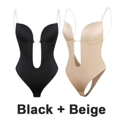 Strapless U Plunge Thong Bodysuit