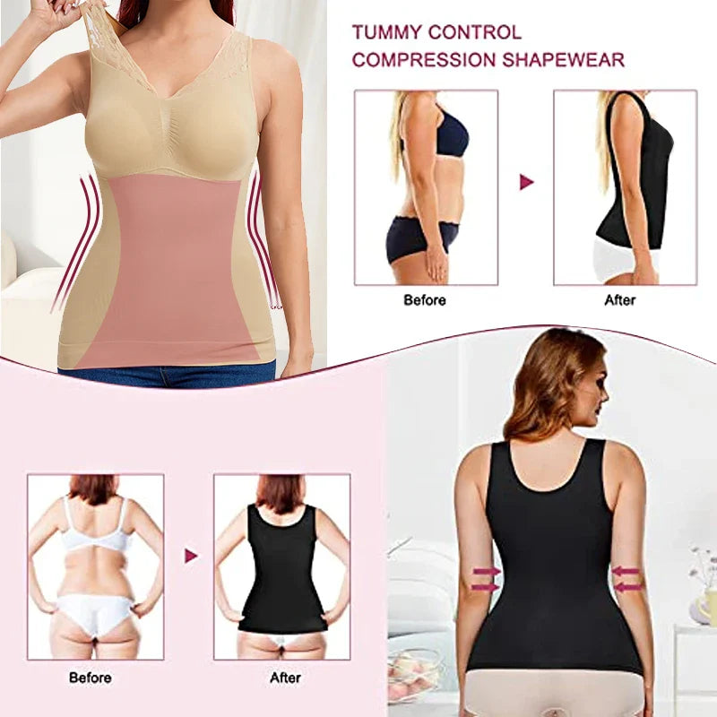 Hourglass Sculpting Vest with  Built-in Bra