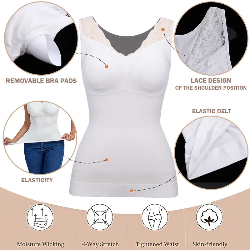 Hourglass Sculpting Vest with  Built-in Bra