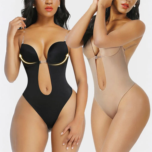 Strapless U Plunge Thong Bodysuit