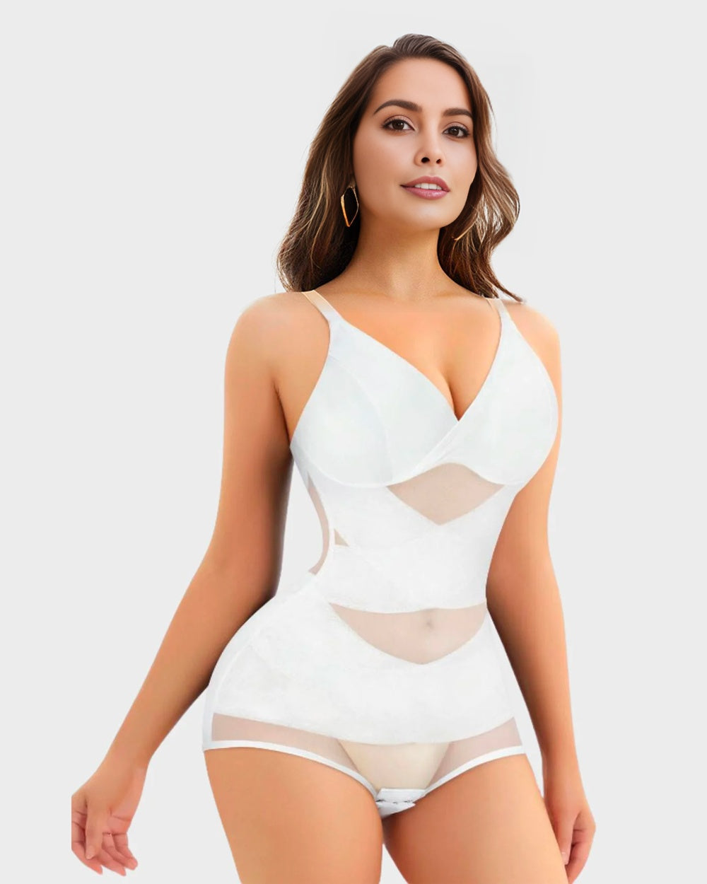 V Neck Mesh Breathable Shapewear