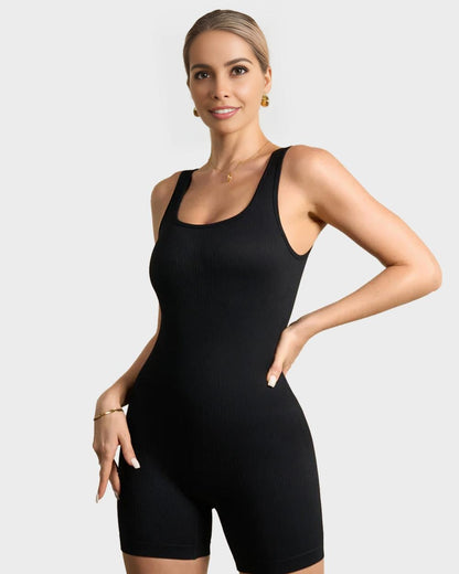 Ribbed Sleeveless Sport Bodysuit