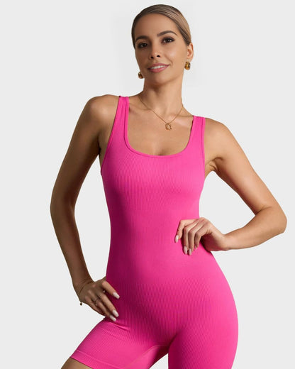 Ribbed Sleeveless Sport Bodysuit