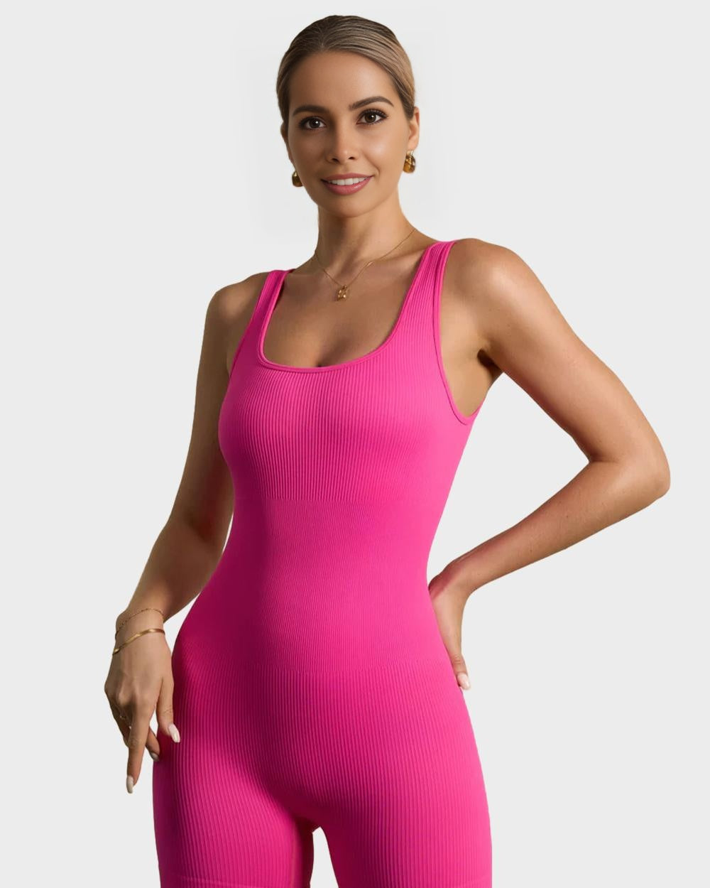 Ribbed Sleeveless Sport Bodysuit